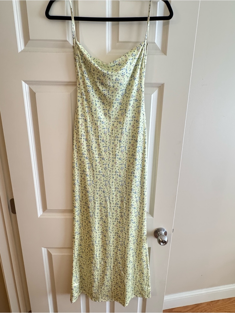 Amazon Light Yellow Floral Slip Maxi Dress